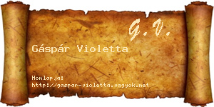 Gáspár Violetta névjegykártya
